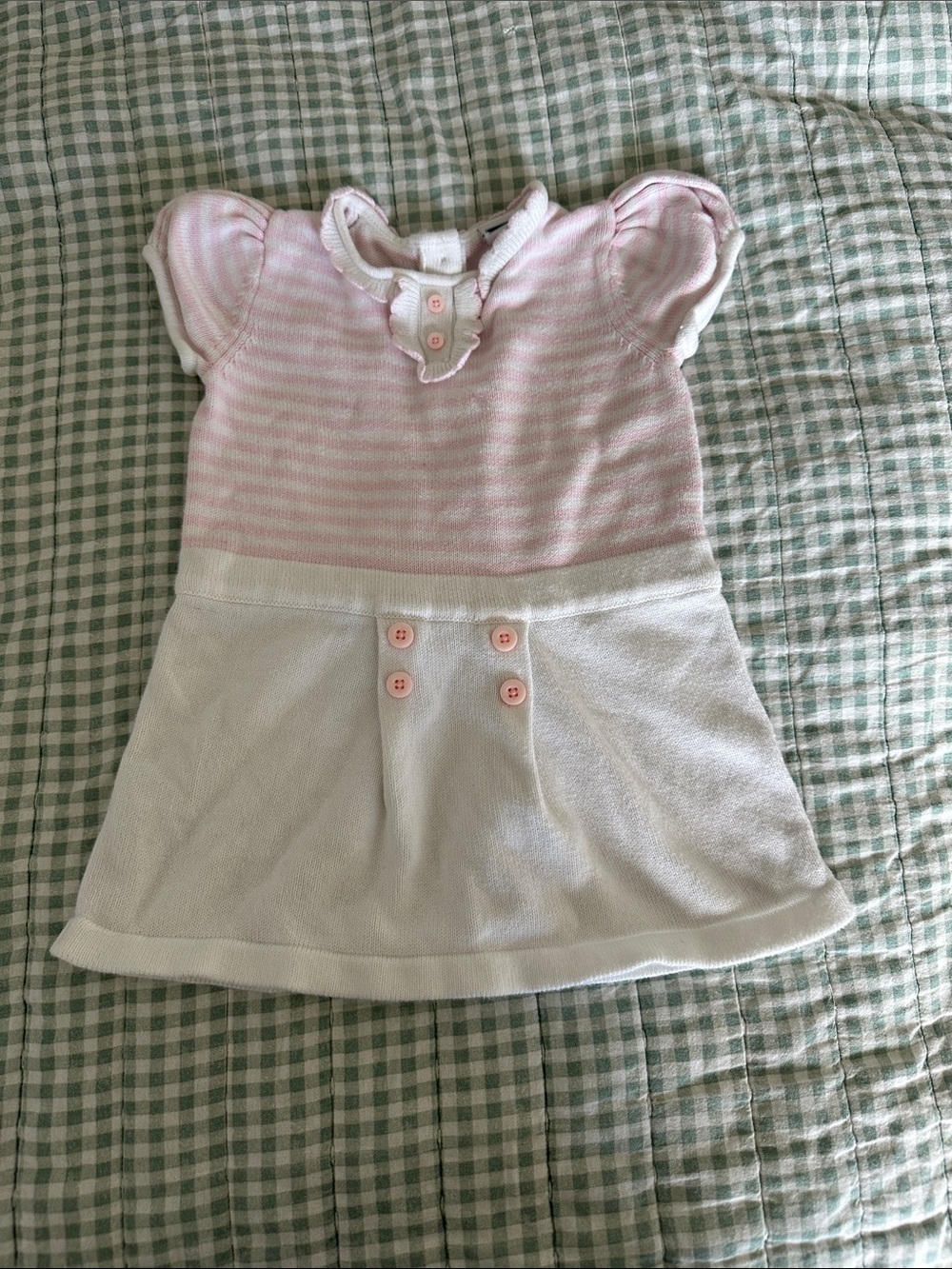 Janie and Jack Pink and White Knit Dress